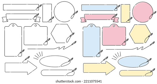 A set of headlines that look like they were written with a pen. Vector illustration on white background.