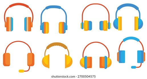 Conjunto de Ilustración vectorial de auriculares