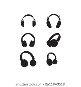 set of Headphones vector icons of the modern illustration template