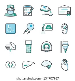 Set of Health care and Medicine Icons. Harmony series icons.