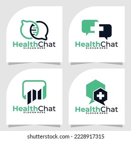 set of health chat logo vector design template