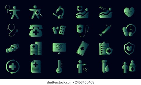 Conjunto de diseño de icono de degradado de comprobación de estado