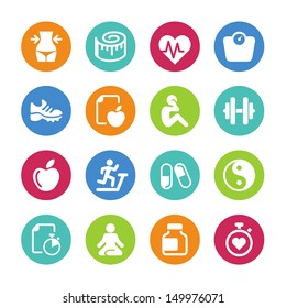 Set Health And Fitness Icons