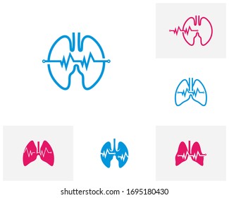 Set of Health Lungs Logo Template Design Vector, Emblem, Design Concept, Creative Symbol, Icon