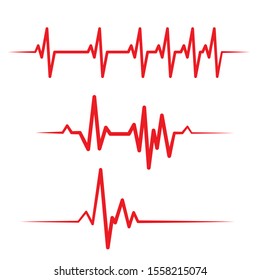 Set of health medical heartbeat pulse vector template