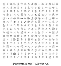 Set of health thin line icons. High quality pictograms of medical. Modern outline style icons collection. 