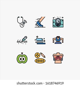 Set of health  vector icon illustration