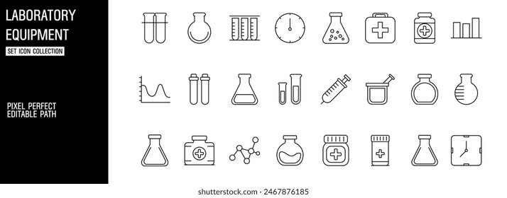 set Healthcare and Medicine Icons for Pharmacy and Medical Applications