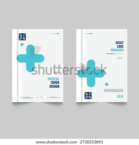 Set of Healthcare program flyer design medical flyer and Modern medical leaflet design template. Medical cover design for a health care program featuring.