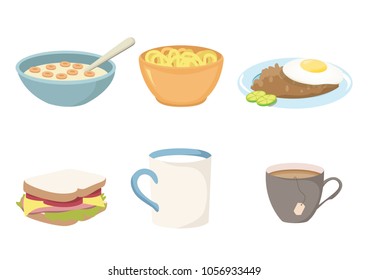 Set of healthy breakfast vector. Easy to use, and ready to be improvised.