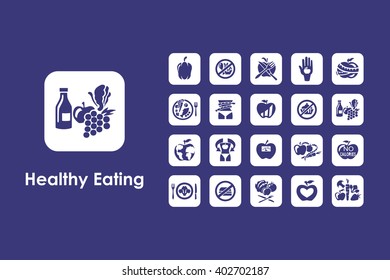 Set of healthy eating simple icons