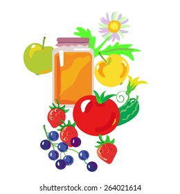 set of healthy food