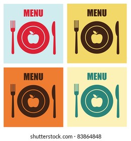 set of healthy food cards. vector illustration