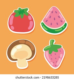 set of healthy food, design