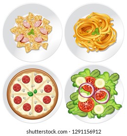 Set of healthy food illustration