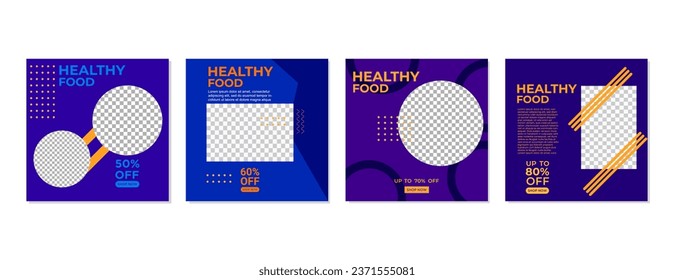 SET HEALTHY FOOD SALE OFFERS AND PROMOTION TEMPLATE BANNER DESIGN.COLORFUL FLAT COLOR BACKGROUND VECTOR. GOOD FOR SOCIAL MEDIA POST, COVER , POSTER 