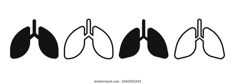 Set von gesunden Lungen Symbol. In: Vector Illustration.