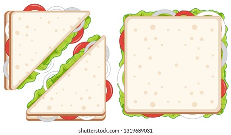 Set of healthy sandwiches  illustration