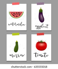 Set of healthy sticker vegetables. Collection of quality vector illustration about diet, eco food, benefits of vegan and nutrition concept.