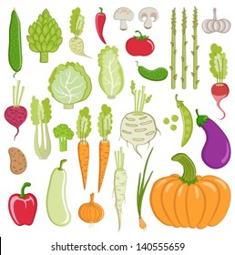 set of healthy vegetables