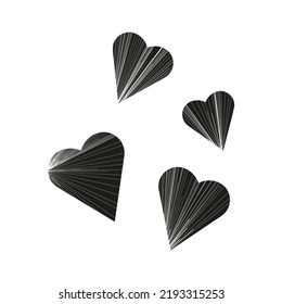 set with heart brush. Romantic background. Vector illustration. stock image. 