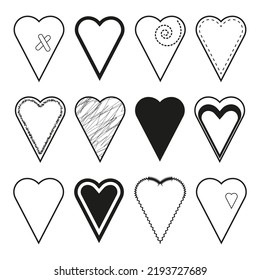 con pincel cardíaco. Antecedentes románticos. Ilustración vectorial. imagen de stock.