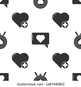 Set Heart in the center of darts target aim, Like and heart and Heart on seamless pattern. Vector