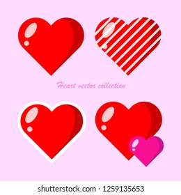 Set of heart collection vector design