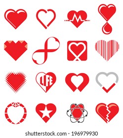 Set of Heart Concept Icons