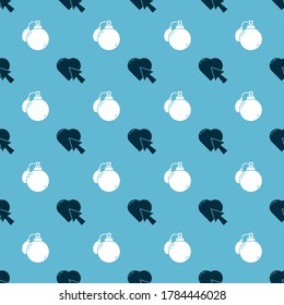 Set Heart and cursor click and Perfume on seamless pattern. Vector