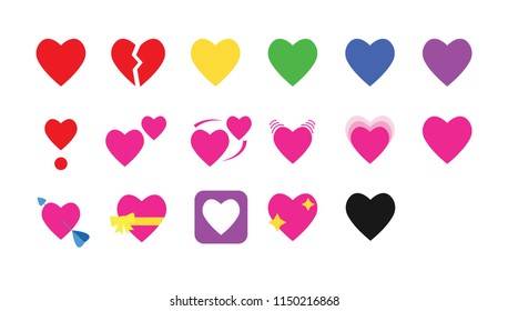 Set Heart Emojis Stock Vector (Royalty Free) 1150216868 | Shutterstock