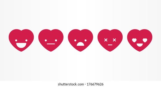 Set of heart emoticons