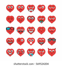 Set heart emoticons