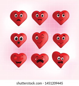 Set of Heart Emotion Feeling Vector Collection