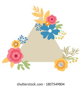 Conjunto de marcos de flores del corazón, ilustración vectorial