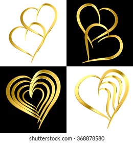 set of a heart of gold closeup on a black and white backgrounds