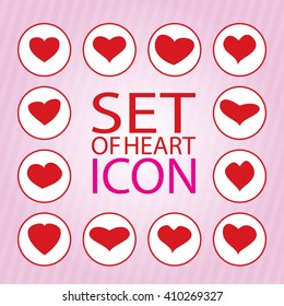 Set of heart icon