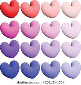 Es un icono de corazón de varios colores