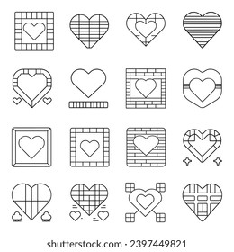 Set of heart icon. Pictogram vector design.