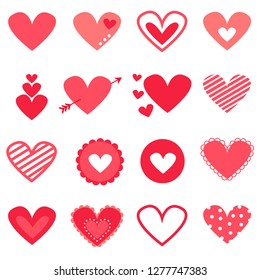 Set of heart icon. vector illustration