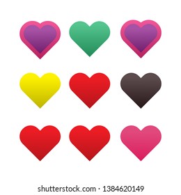 Set of Heart Icon Vector Illustration