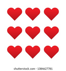 Set of Heart Icon Vector Illustration