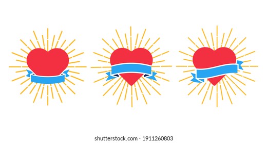 Plantilla de ilustración del vector de icono de corazón. Colección de diseño de iconos de corazón. Diseño vectorial de amor aislado en fondo blanco. Icono vectorial de amor diseño plano para sitio web, símbolo, logotipo, signo, aplicación, interfaz de usuario.