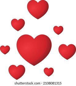 un conjunto de ilustraciones vectoriales de iconos de corazón