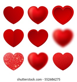 Set if Heart Icon Vector. Love symbol. Valentine's Day sign isolated on white background