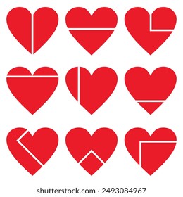 Set of heart icon,Love icon set ilustration vector,logo