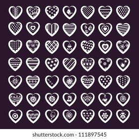 Set of heart icons