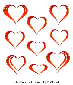 Set of heart icons
