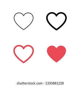 Set of heart icons