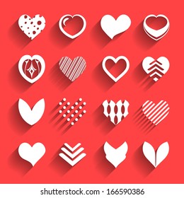 set of heart icons